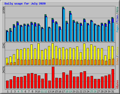 Daily usage for July 2020
